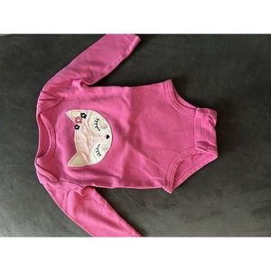5/$10 Pekkle onesie/bodysuit pink with fox 6 months